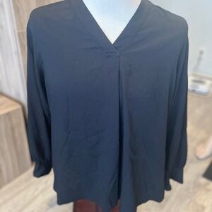 women rayon V neck fashion  long sleeve blouse